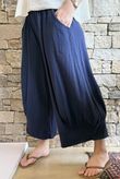Jo Jo Quirky Hopsack Crop Pant Navy 